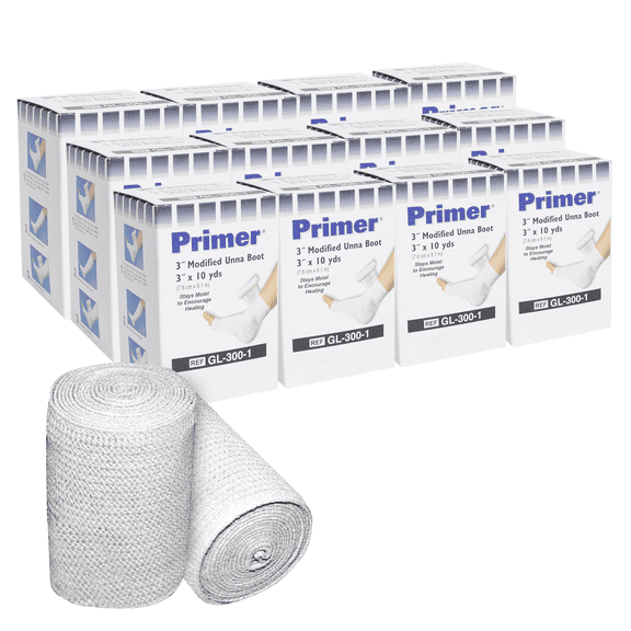 Unna Boot with Zinc Oxide, 3 x 10 Yd, 1 Case of 12, Individually Wrapped