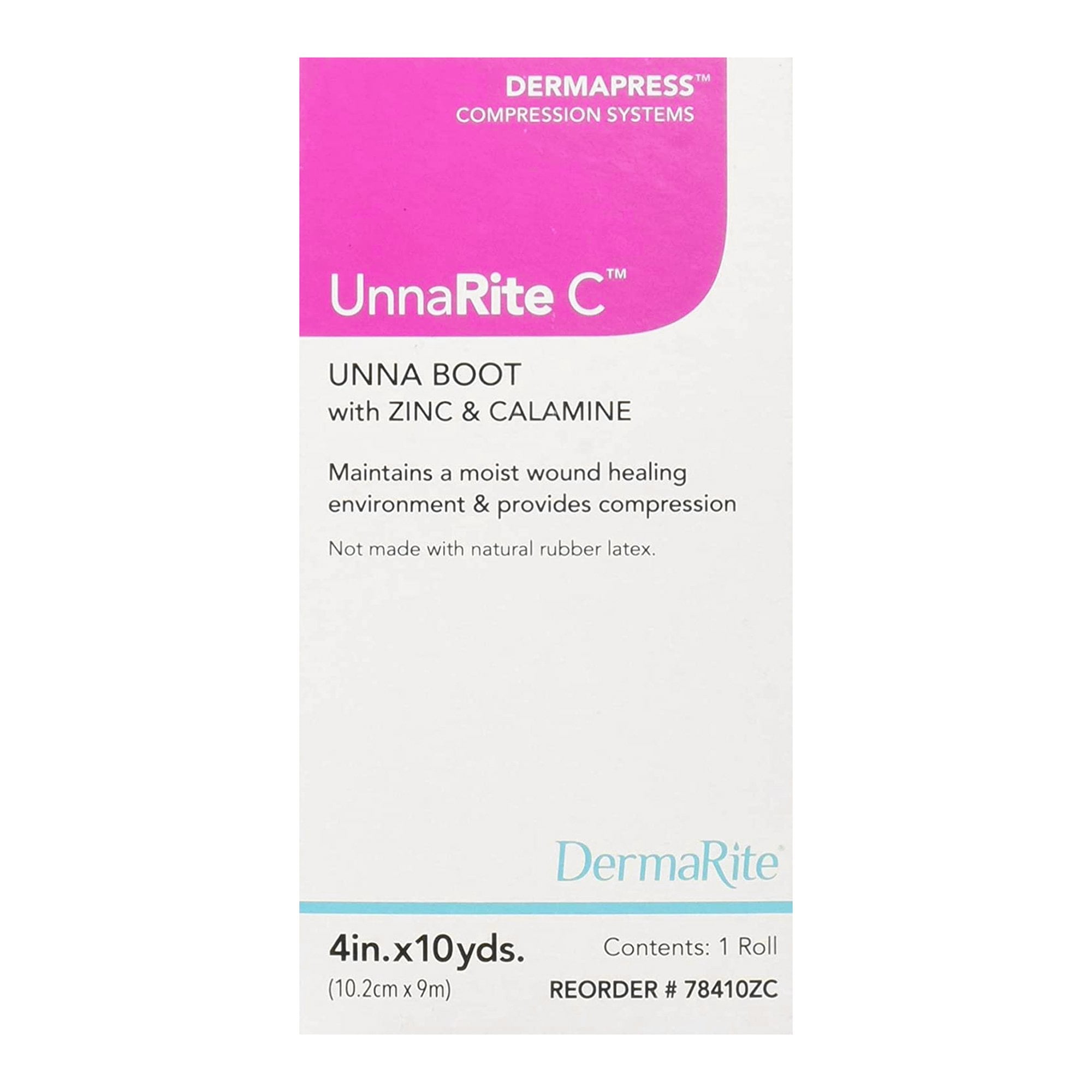 UnnaRite C Unna Boot White 4" x 10 Yd with Zinc Oxide 78410ZC, 1 Ct