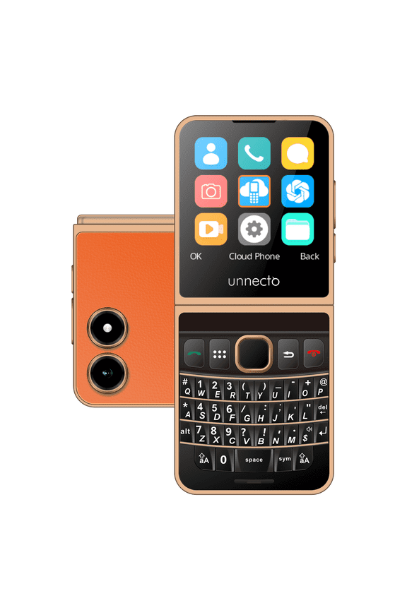 Snap | Dual SIM | GSM | Unlocked | QWERTY Keyboard | Flip Phone | Cloud OS | Orange