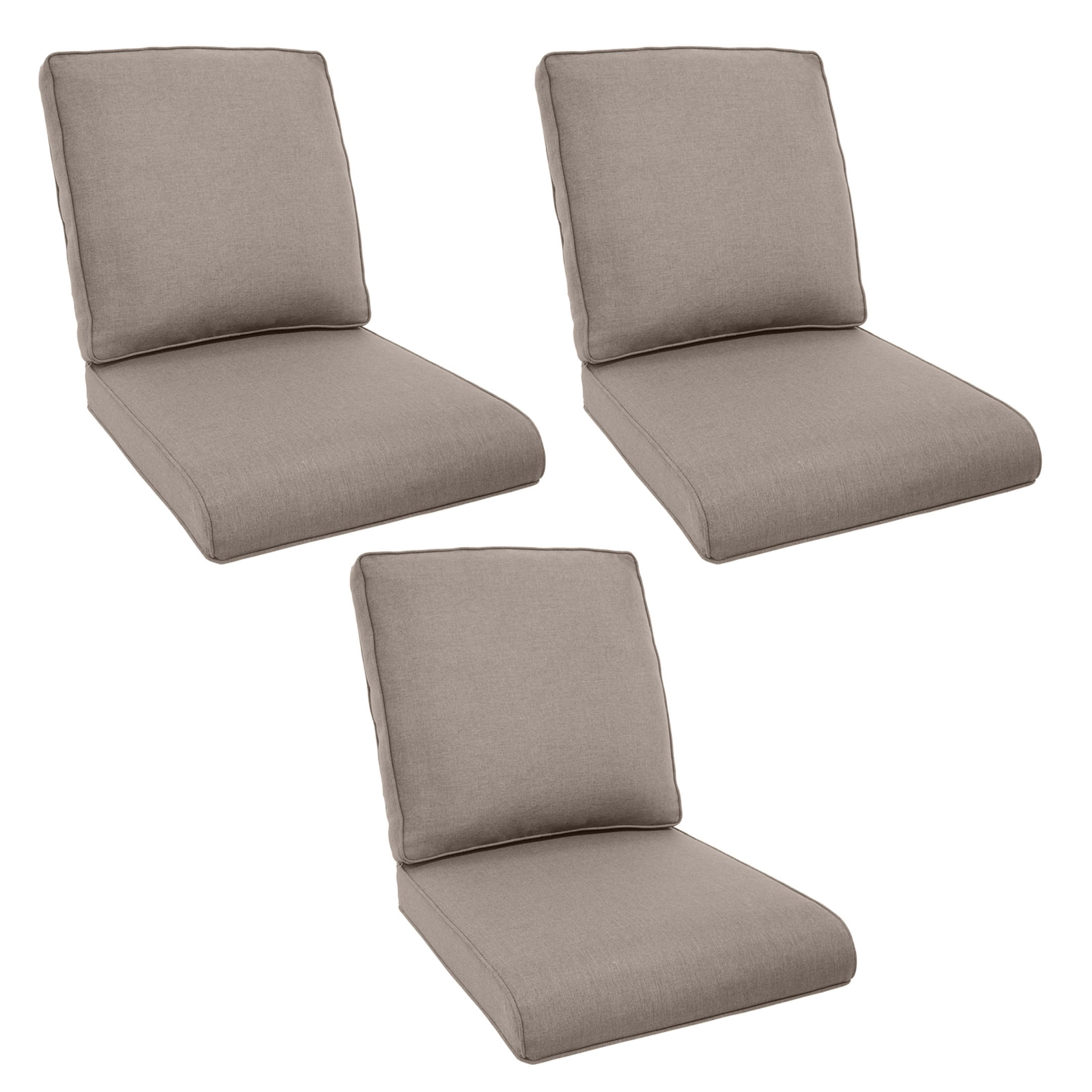 Unnifurnzi Outdoor Chair Cushions Set of 3-22 x 25 x 4 Inch High Density Sponge Patio Deep Seat Cushions Outdoor Furniture Cushions for Chair Sofa Couch-Gray