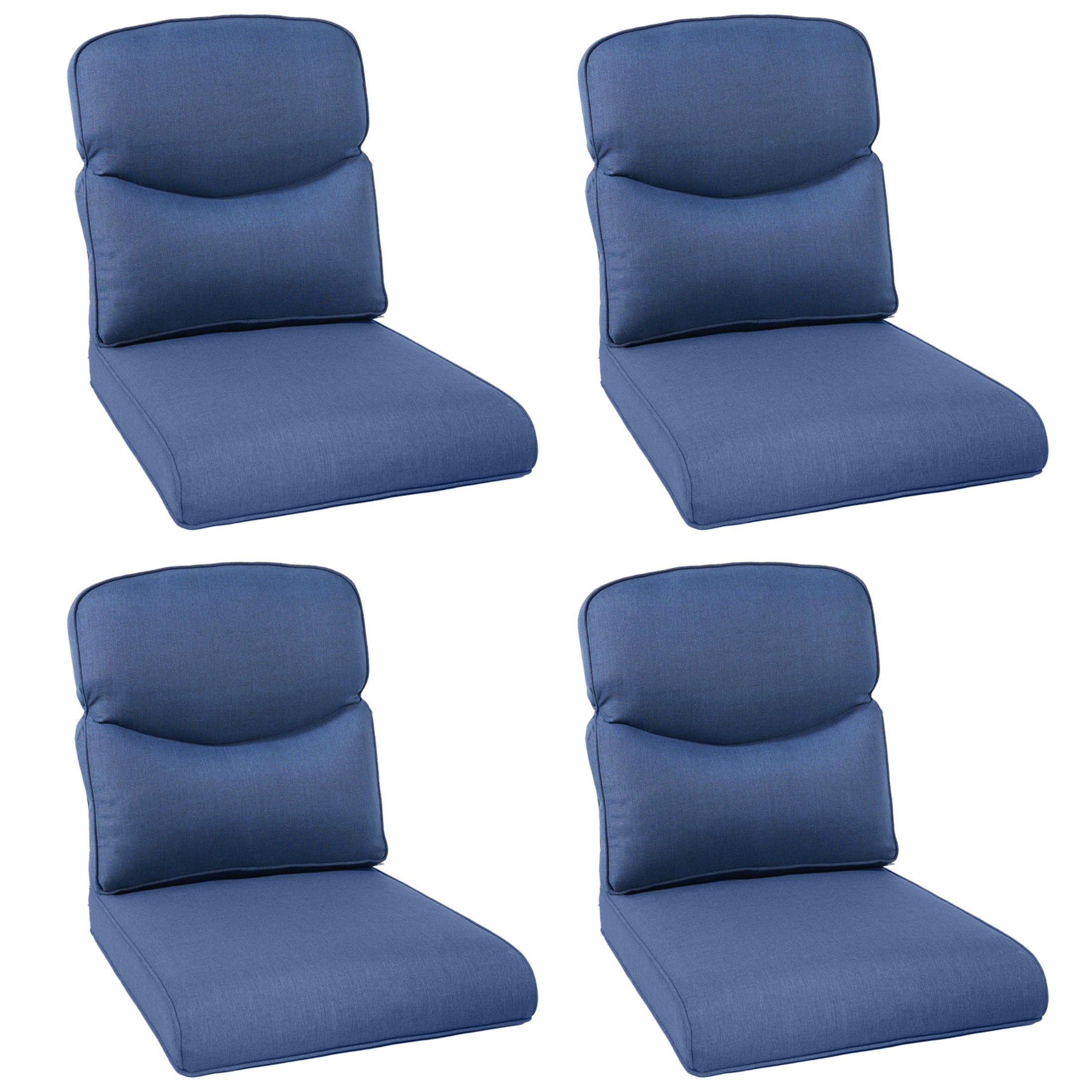 Unnifurnzi Outdoor Chair Cushions Set of 4-22 x 25 x 4 Inch Fade Resistant Patio Chair Cushions Outdoor Seat Cushions for Patio Furniture Chair Sofa Couch-Blue