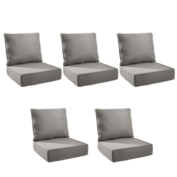 Unnifurnzi Outdoor Chair Cushions Set of 5-24 x 24 x 6 Inch Patio Furniture Cushions with Water Resistant & Removable Cover Patio Cushions for Outdoor Furniture Chair Sofa Couch-Gray