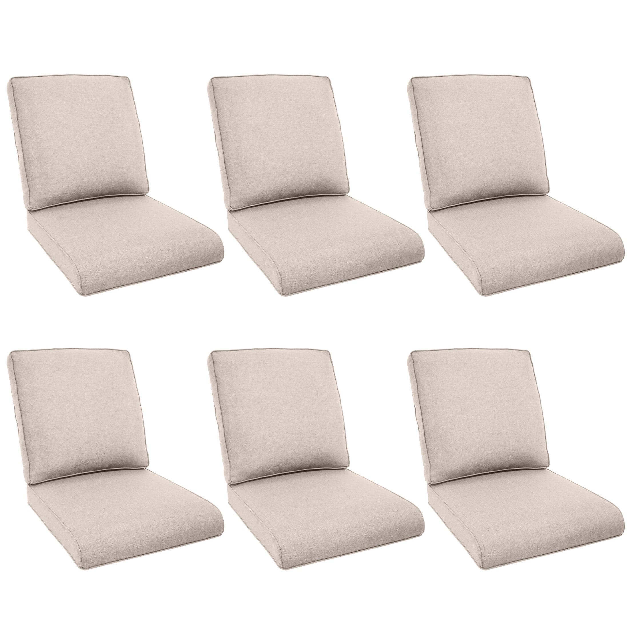 Unnifurnzi Outdoor Chair Cushions Set of 6-22 x 25 x 4 Inch High Density Sponge Patio Deep Seat Cushions Outdoor Furniture Cushions for Chair Sofa Couch-Beige