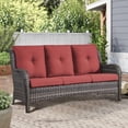 thumbnail image 1 of Unnifurnzi Outdoor Couch-All Weather PE Wicker Patio Sofa Outdoor Sofa Deep Seating for Porch Deck Backyard-Gray/Red, 1 of 7