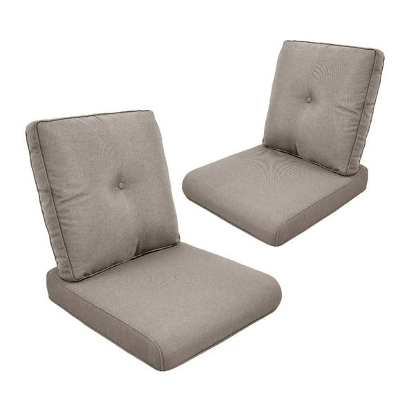 Unnifurnzi Outdoor Deep Seat Cushions Set of 2-22 x 25 x 4 Inch Outdoor Furniture Cushion with Water Resistant & Removable Cover Outdoor Chair Cushion for Patio Furniture Sofa Couch-Gray