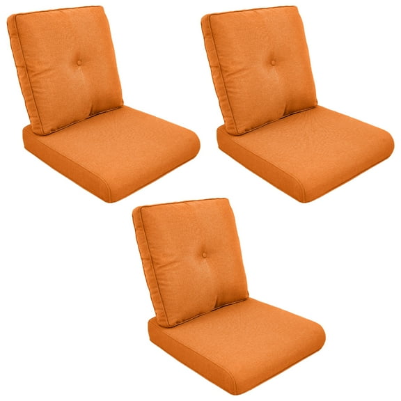 Unnifurnzi Outdoor Deep Seat Cushions Set of 3-22 x 25 x 4 Inch Outdoor Furniture Cushion with Water Resistant & Removable Cover Outdoor Chair Cushion for Patio Furniture Sofa Couch-Orange