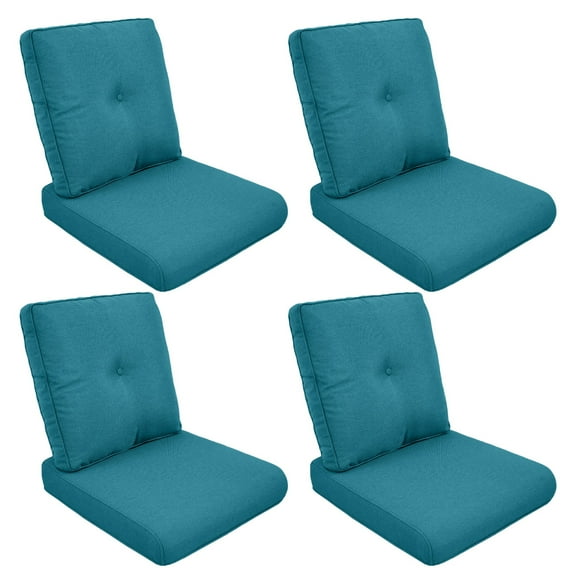 Unnifurnzi Outdoor Deep Seat Cushions Set of 4-22 x 25 x 4 Inch Outdoor Furniture Cushion with Water Resistant & Removable Cover Outdoor Chair Cushion for Patio Furniture Sofa Couch-Peacock Blue