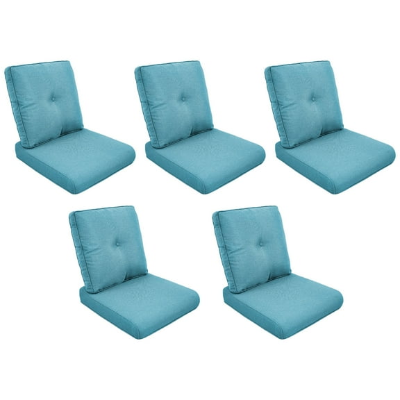 Unnifurnzi Outdoor Deep Seat Cushions Set of 5-22 x 25 x 4 Inch Outdoor Furniture Cushion with Water Resistant & Removable Cover Outdoor Chair Cushion for Patio Furniture Sofa Couch-Light Blue