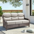 thumbnail image 1 of Unnifurnzi Outdoor Sofas All Weather Wicker Outdoor Couch with 6 Inch Thick Cushions Outdoor Furniture Couch for Porch Poolside Balcony-Brown/Beige, 1 of 7