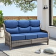 thumbnail image 1 of Unnifurnzi Outdoor Sofas All Weather Wicker Outdoor Couch with 6 Inch Thick Cushions Outdoor Furniture Couch for Porch Poolside Balcony-Gray/Blue, 1 of 7
