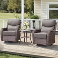 thumbnail image 1 of Unnifurnzi Outdoor Swivel Glider Patio Chairs-High Back Swivel Patio Chairs Set of 2 with Outdoor Side Tables All Weather Wicker Patio Furniture Set for Deck Porch Poolside Balcony-Brown/Gray, 1 of 7