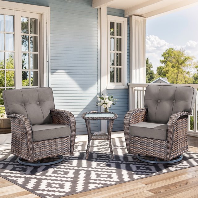 Unnifurnzi Outdoor Swivel Rocker Chairs Set of 2-Outdoor Rocking Chair ...