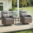 thumbnail image 1 of Unnifurnzi Outdoor Swivel Rocker Patio Chairs-6'' Thick Cushions Outdoor Rocking Chairs Set of 2 with Patio Side Table Patio Table and Chairs for Deck Porch Garden Balcony Poolside-Brown/Gray, 1 of 7