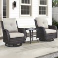 thumbnail image 1 of Unnifurnzi Outdoor Swivel Rocker Patio Chairs-Outdoor Swivel Rocking Chairs with Side Table 3 Pieces PE Wicker Patio Furniture Set for Porch Deck Balcony Garden-Brown/Beige, 1 of 7