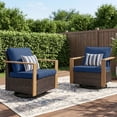 thumbnail image 1 of Unnifurnzi Outdoor Swivel Rocker Patio Chairs Set of 2-All Weather Wicker Swivel Patio Chairs Outdoor Chairs for Deck Porch Poolside Balcony-Brown/Blue, 1 of 7