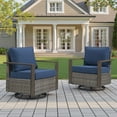 thumbnail image 1 of Unnifurnzi Outdoor Swivel Rocker Patio Chairs Set of 2-All Weather Wicker Swivel Patio Chairs Outdoor Chairs for Deck Porch Poolside Balcony-Gray/Blue, 1 of 7
