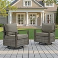 thumbnail image 1 of Unnifurnzi Outdoor Swivel Rocker Patio Chairs Set of 2-All Weather Wicker Swivel Patio Chairs Outdoor Chairs for Deck Porch Poolside Balcony-Gray/Gray, 1 of 7