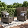 thumbnail image 1 of Unnifurnzi Outdoor Swivel Rocker Patio Chairs Set of 2-All Weather Wicker Swivel Patio Chairs Outdoor Chairs for Deck Porch Poolside Balcony-Gray/Gray, 1 of 7