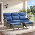 thumbnail image 1 of Unnifurnzi Outdoor Wicker Couch-All Weather Rattan 3 Seater Patio Couch with Outdoor Ottoman 6'' Thick Cushions Outdoor Sofa for Deck Lawn Porch Balcony Poolside-Gray/Blue, 1 of 7