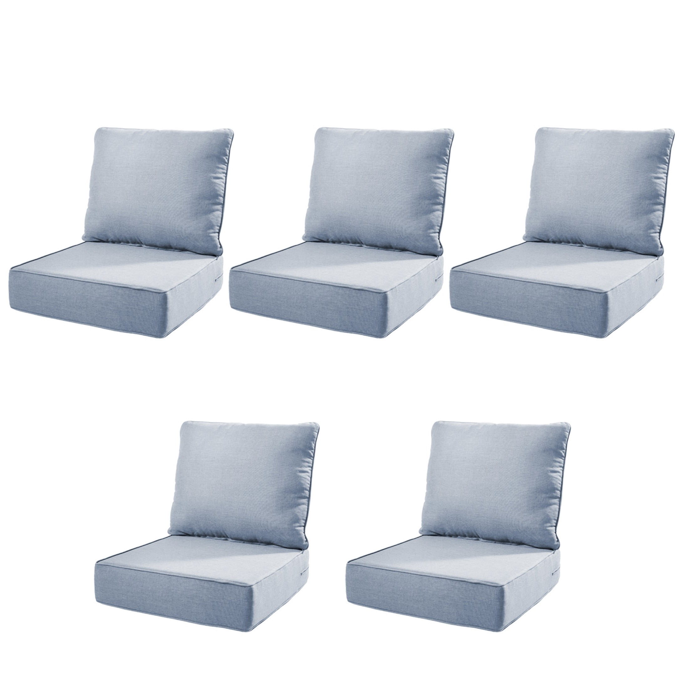 Unnifurnzi Patio Chair Cushions Set of 5-22 x 24 x 6 Inch Outdoor Furniture Cushion with Water Resistant & Removable Cover Outdoor Chair Cushion for Outdoor Furniture Sofa Couch-Baby Blue
