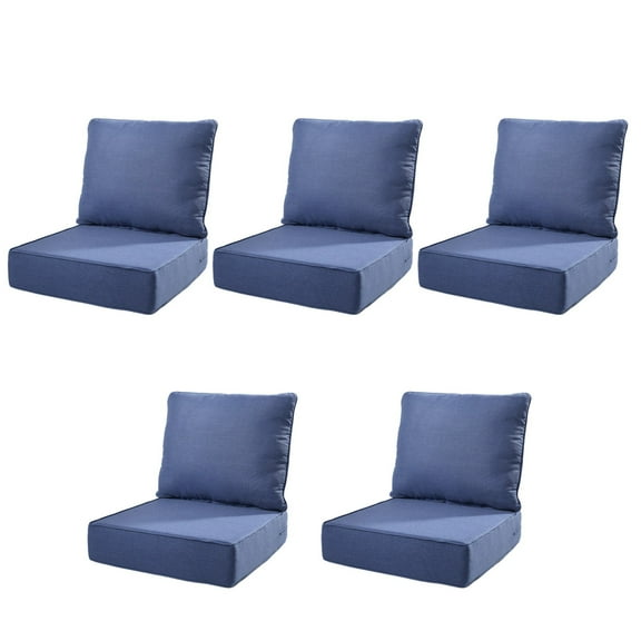 Unnifurnzi Patio Chair Cushions Set of 5-22 x 24 x 6 Inch Outdoor Furniture Cushion with Water Resistant & Removable Cover Outdoor Chair Cushion for Outdoor Furniture Sofa Couch-Blue
