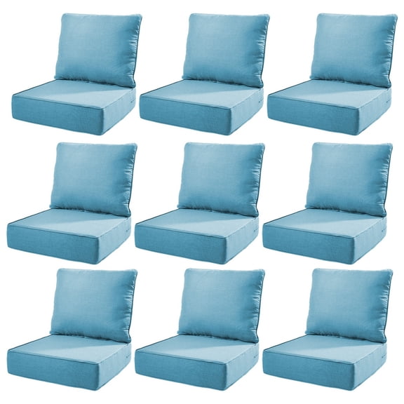 Unnifurnzi Patio Chair Cushions Set-22 x 24 x 6 Inch Outdoor Furniture Cushion with Water Resistant & Removable Cover Outdoor Chair Cushion for Outdoor Furniture Sofa Couch-Light Blue