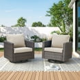 thumbnail image 1 of Unnifurnzi Patio Swivel Chairs-360 Degree Outdoor Swivel Glider Chair Set of 2 with High Back and Thickened Cushions for Deck Porch Garden Backyard-Brown/Beige, 1 of 7