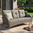 thumbnail image 1 of Unnifurnzi Patio Wicker Sofa-All Weather Rattan 3 Seater Patio Couch Outdoor Patio Couch for Deck Lawn Porch Balcony Poolside-Gray/Gray, 1 of 7