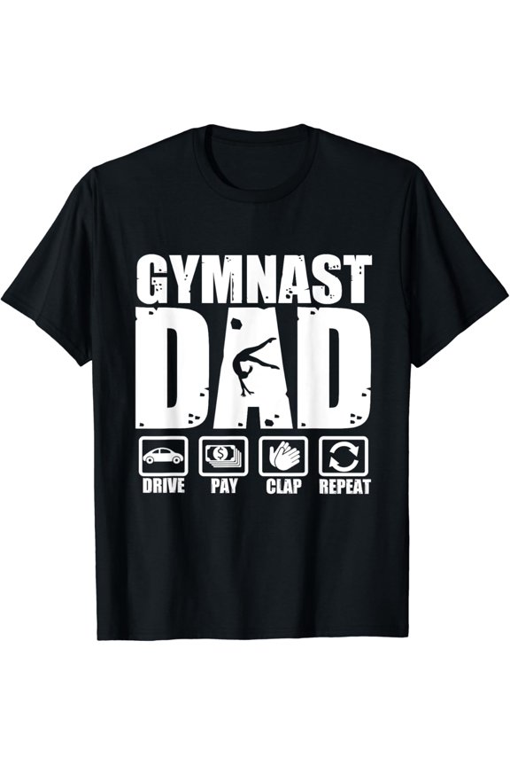 Unny Gymnast Dad Proud Gymnastics Father T-Shirt