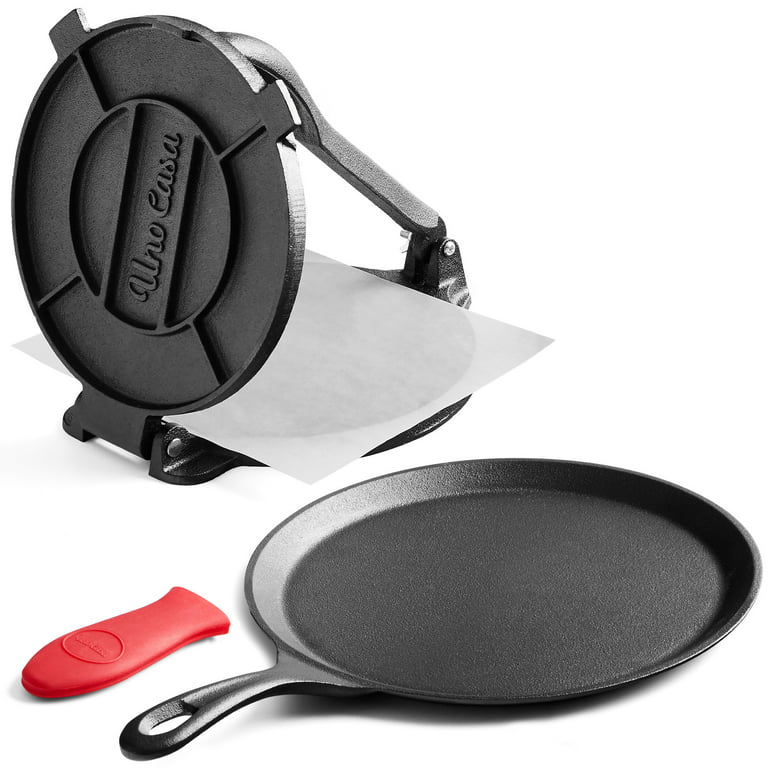 Skillet with sizzling tortillas