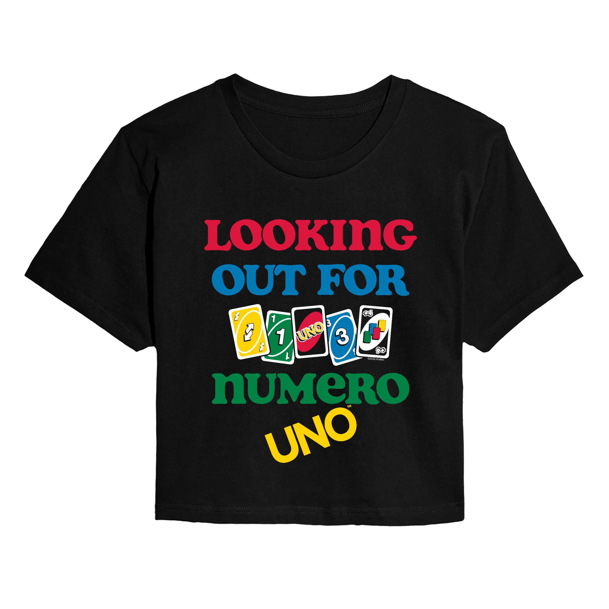 Uno - Looking Out for Numero Uno - Juniors Cropped Graphic T-Shirt