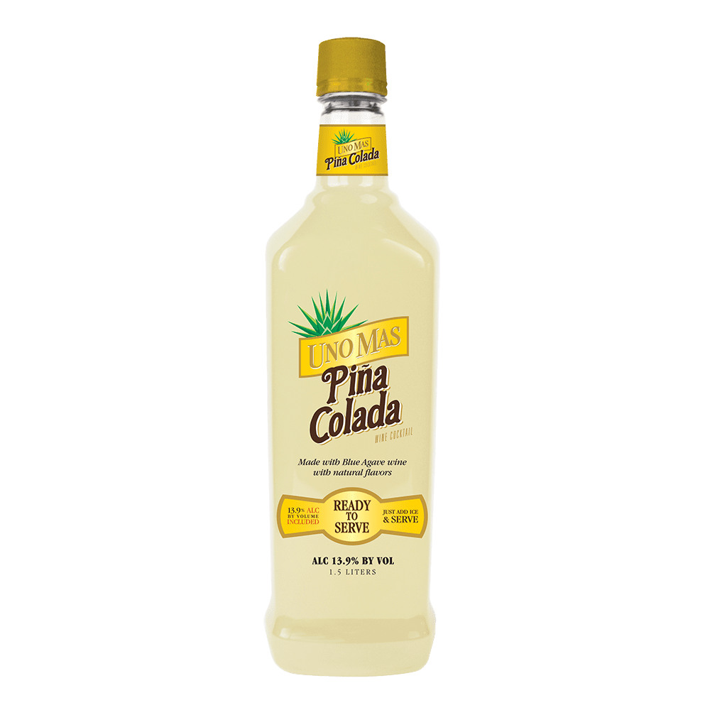 Uno Mas Pina Colada Pineapple & Coconut Wine Based Cocktail, 1.5 L Plastic Bottle, 14% ABV