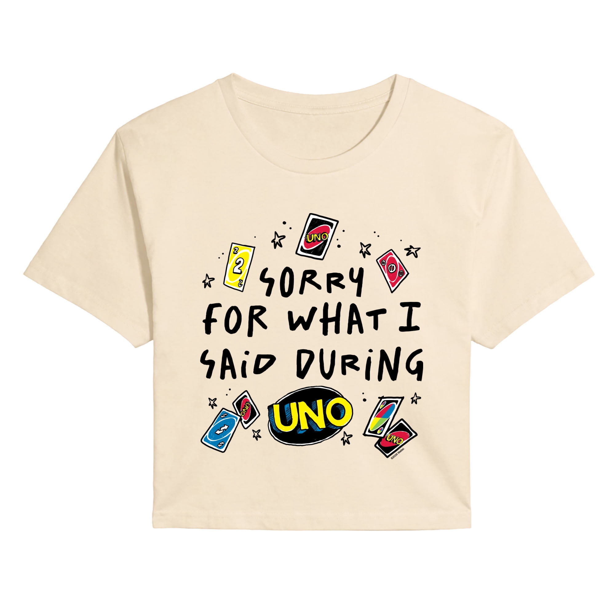 Uno - Sorry For What Said - Juniors Cropped Graphic T-Shirt