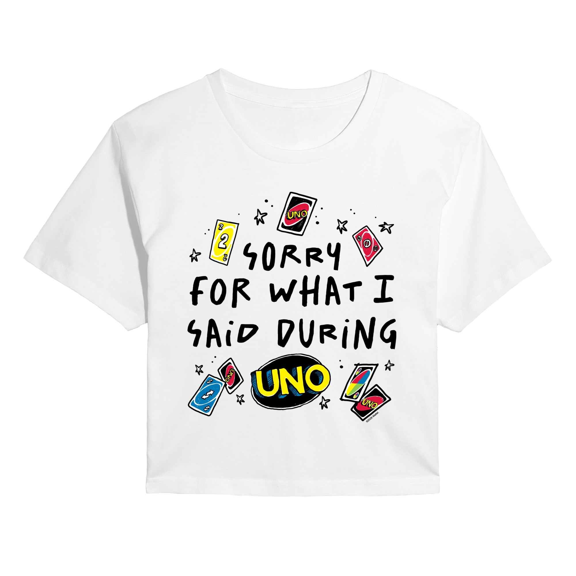 Uno - Sorry For What Said - Juniors Cropped Graphic T-Shirt