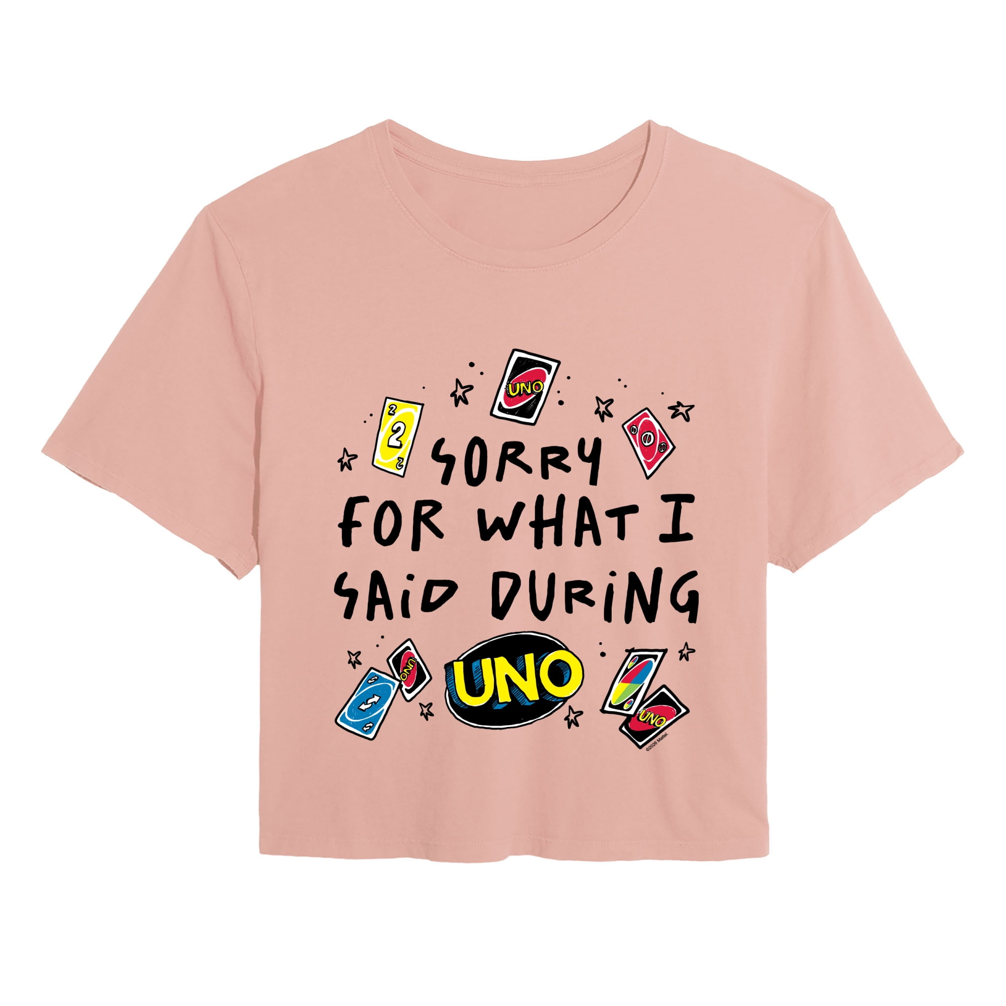 Uno - Sorry For What Said - Juniors Cropped Graphic T-Shirt