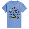 thumbnail image 1 of Uno - Sorry For What Said - Men's Short Sleeve Graphic T-Shirt, 1 of 4