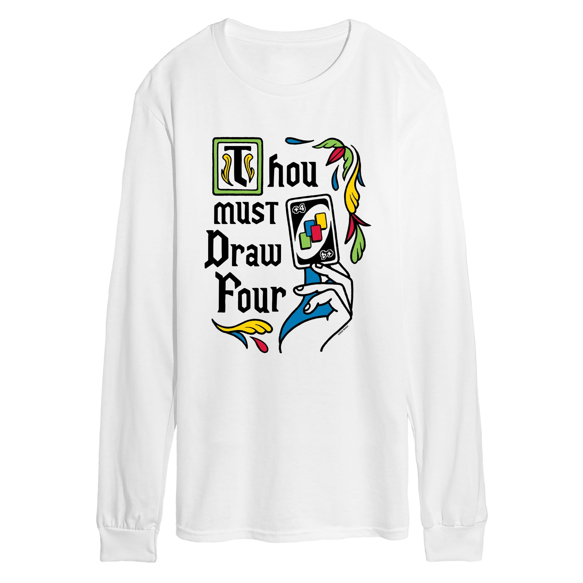 Uno - Thou Must Draw Four - Men's Long Sleeve Graphic T-Shirt