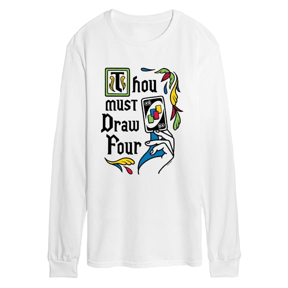 Uno - Thou Must Draw Four - Men's Long Sleeve Graphic T-Shirt