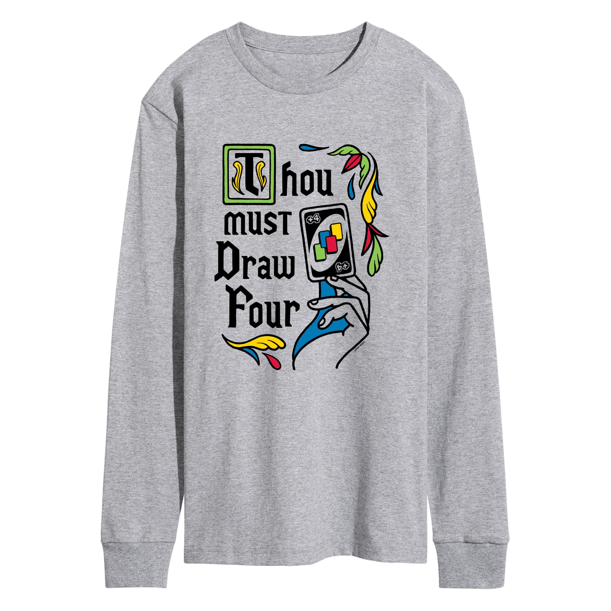 Uno - Thou Must Draw Four - Men's Long Sleeve Graphic T-Shirt