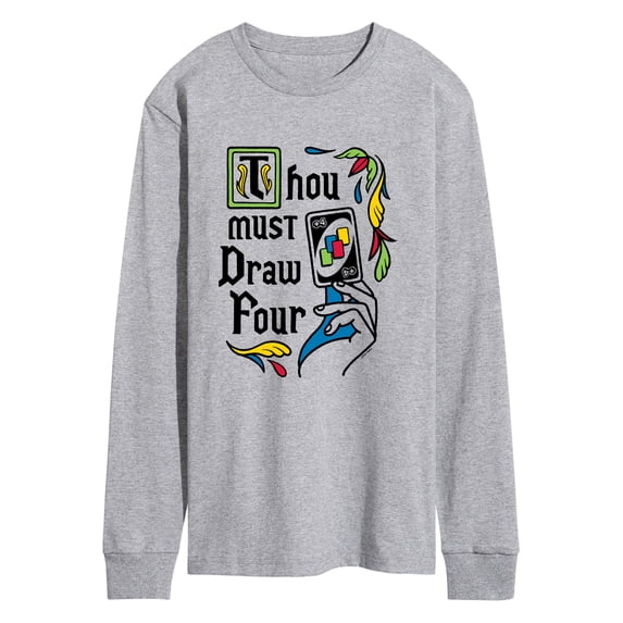 Uno - Thou Must Draw Four - Men's Long Sleeve Graphic T-Shirt