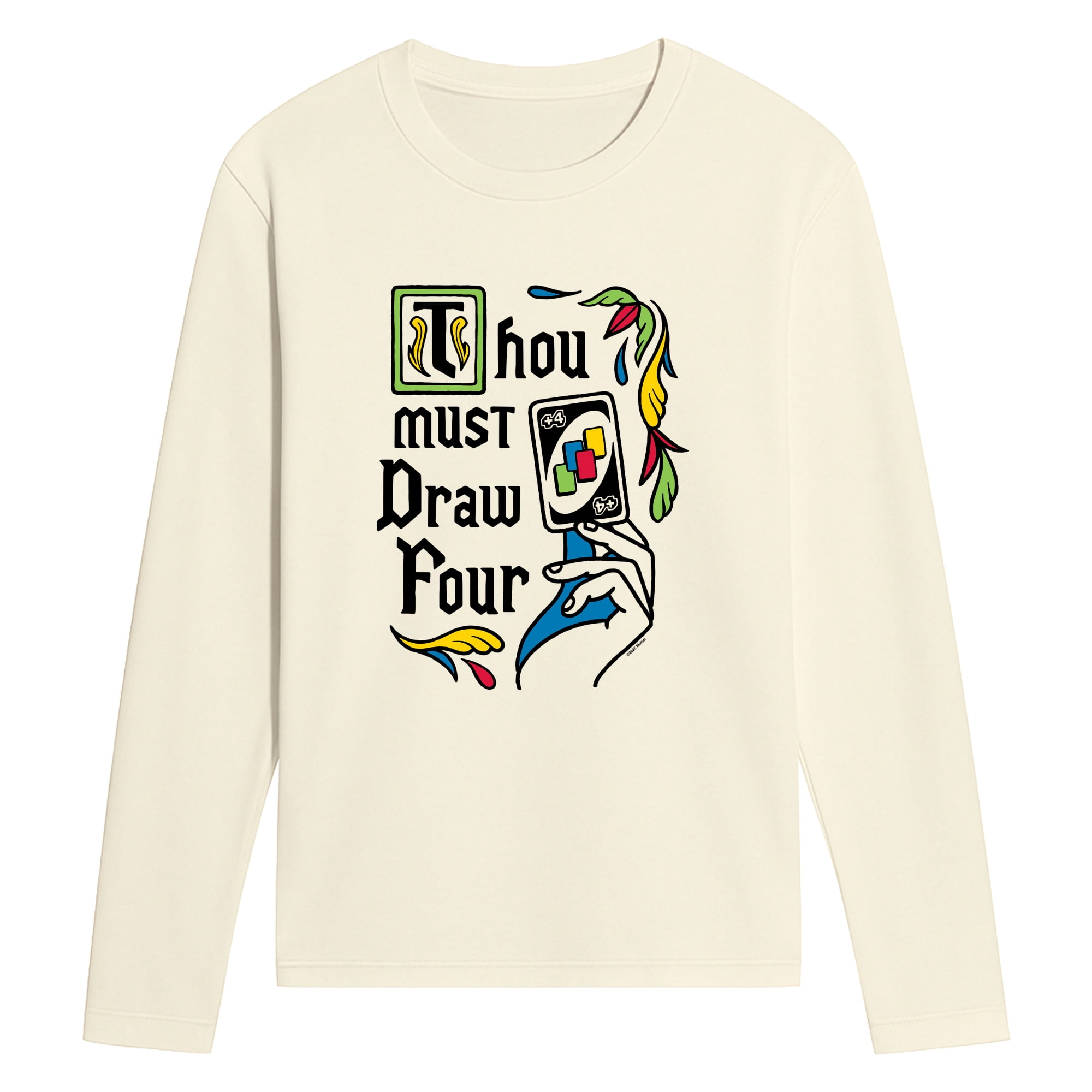 Uno - Thou Must Draw Four - Men's Long Sleeve Graphic T-Shirt