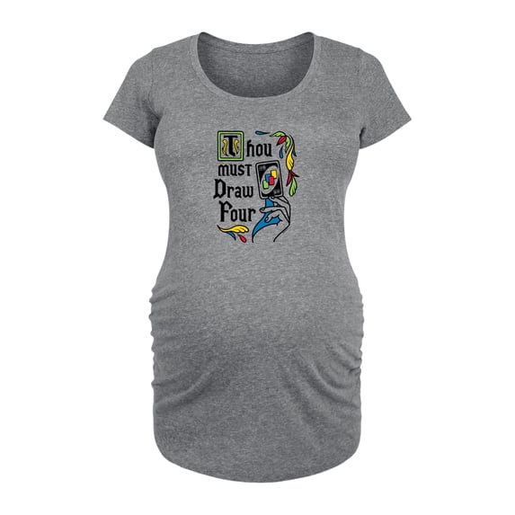 Uno - Thou Must Draw Four - Women's Maternity Scoop Neck Graphic T-Shirt