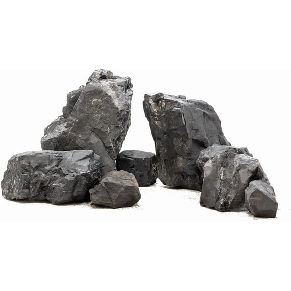 Unocho Fish Tanks Stone 20lb Natural Black Rocks for Aquariums Paludarium Decorative Aquascaping Stone for Reptile Terrariums Bonsai Gardens Indoor Outdoor(3"-9"-8pcs)