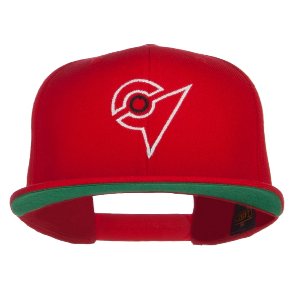 Unova League Poke Monster Embroidered Snapback Cap Red OSFM