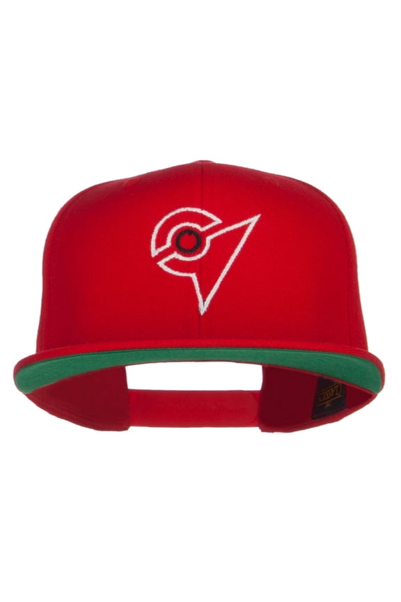 Unova League Poke Monster Embroidered Snapback Cap - Red OSFM