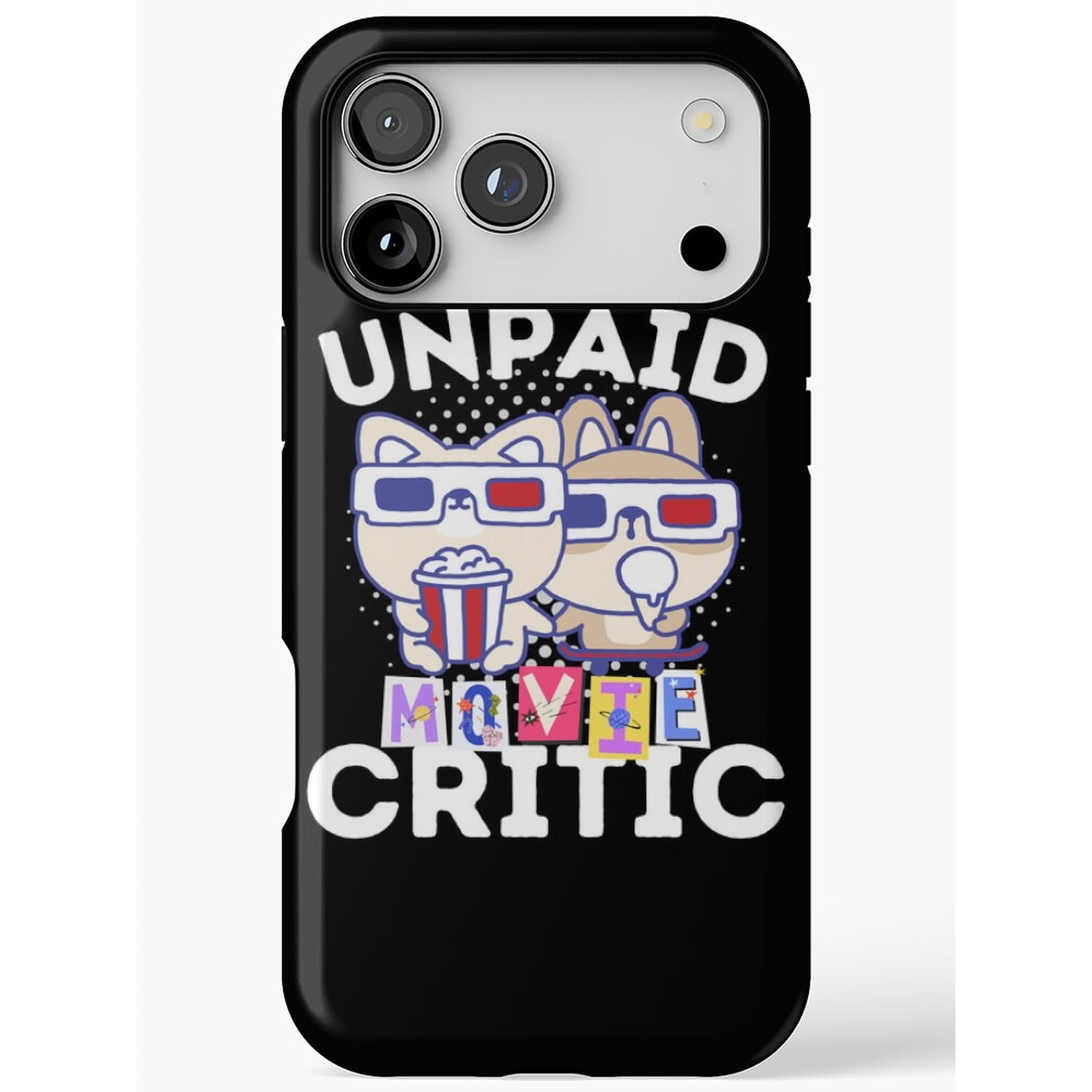 Unpaid Movie Critic Cats with 3D Glasses Tough iPhone Case ...