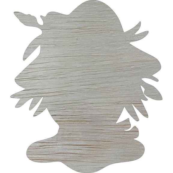 Unpainted Scarecrow Fall Blank, 4'' Wooden Cutout