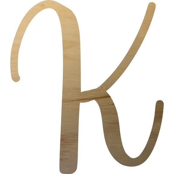 Unpainted Wood Letter (K), Unfinished 6'' tall Small Craft Letter, Paintable