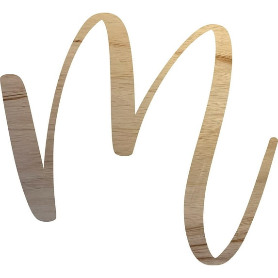 Unpainted Wood Letter M Craft, Paintable 10'' Tall Wood Alphabet Letter, DIY Nicholia Script Font