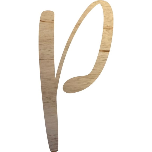 Unpainted Wood Letter P Craft, Paintable 6'' Tall Wood Alphabet Letter, DIY Nicholia Script Font
